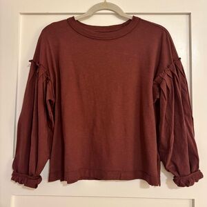 Aerie Puff Long Sleeve Top Cropped Style Sz XXS Oversized Fit